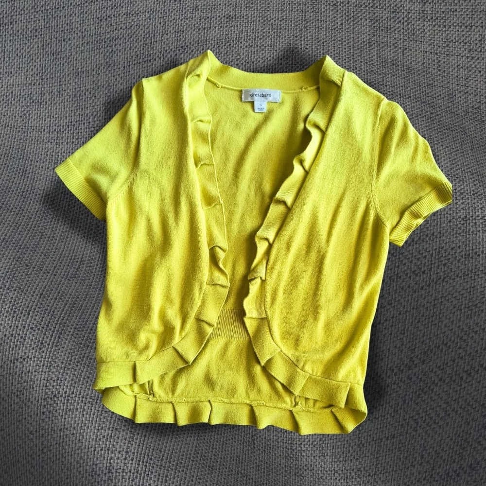 Ann Taylor Yellow Ruffled Shrug